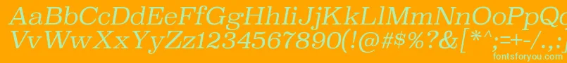 SuperclarendonltItalic Font – Green Fonts on Orange Background