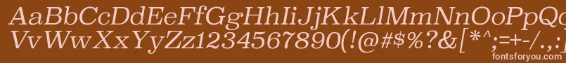 SuperclarendonltItalic Font – Pink Fonts on Brown Background