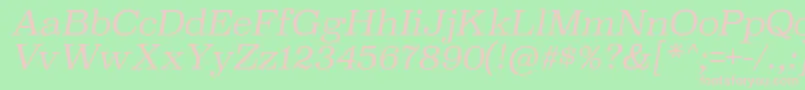 SuperclarendonltItalic Font – Pink Fonts on Green Background