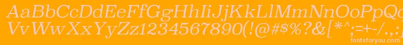 SuperclarendonltItalic Font – Pink Fonts on Orange Background