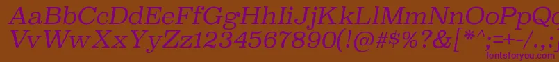 SuperclarendonltItalic Font – Purple Fonts on Brown Background