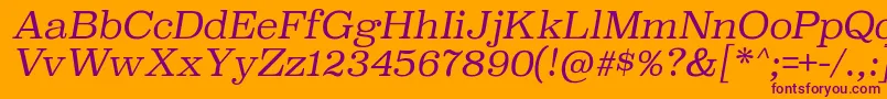 SuperclarendonltItalic Font – Purple Fonts on Orange Background