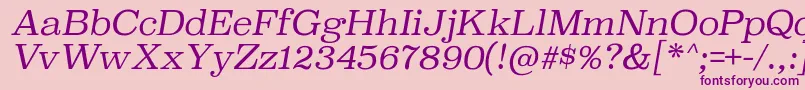 SuperclarendonltItalic Font – Purple Fonts on Pink Background
