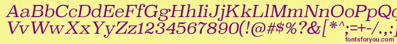 Шрифт SuperclarendonltItalic – фиолетовые шрифты на жёлтом фоне