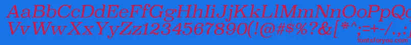 SuperclarendonltItalic Font – Red Fonts on Blue Background
