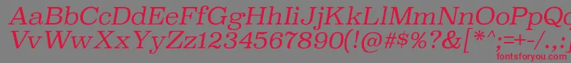 SuperclarendonltItalic Font – Red Fonts on Gray Background