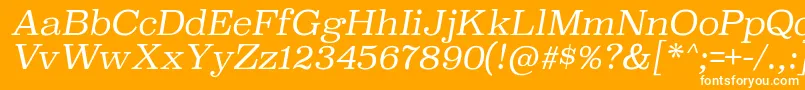 Czcionka SuperclarendonltItalic – białe czcionki na pomarańczowym tle