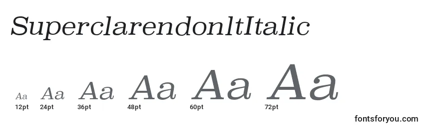 Размеры шрифта SuperclarendonltItalic