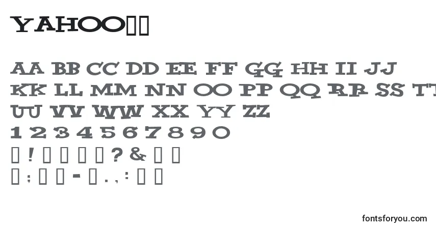 Schriftart YahooВ© – Alphabet, Zahlen, spezielle Symbole