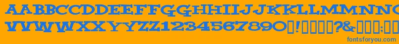 YahooВ© Font – Blue Fonts on Orange Background