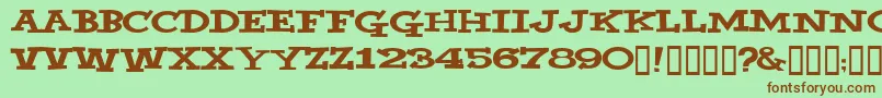 Шрифт YahooВ© – коричневые шрифты на зелёном фоне