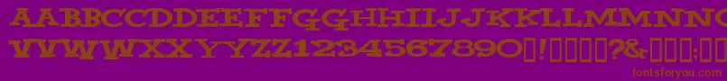 YahooВ©-fontti – ruskeat fontit violetilla taustalla