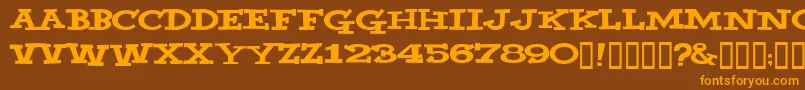 YahooВ© Font – Orange Fonts on Brown Background