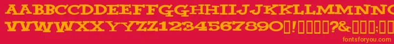 YahooВ© Font – Orange Fonts on Red Background