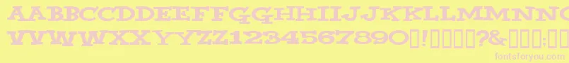 YahooВ©-fontti – vaaleanpunaiset fontit keltaisella taustalla