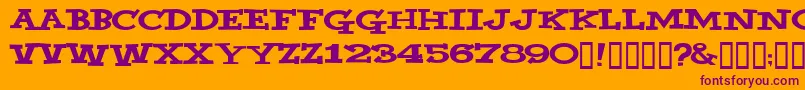 YahooВ© Font – Purple Fonts on Orange Background