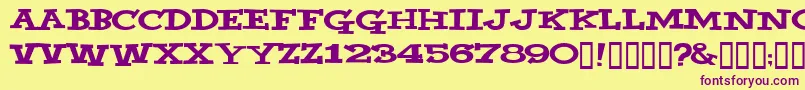 YahooВ© Font – Purple Fonts on Yellow Background