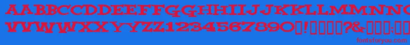 YahooВ© Font – Red Fonts on Blue Background