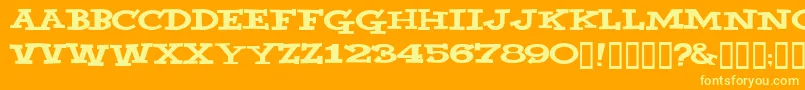 YahooВ© Font – Yellow Fonts on Orange Background