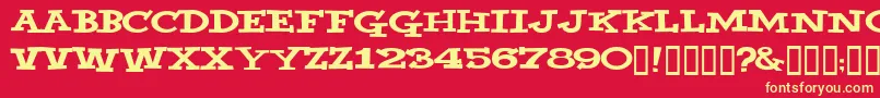 YahooВ© Font – Yellow Fonts on Red Background