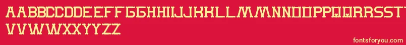 Fonte TheMonkey – fontes amarelas em um fundo vermelho