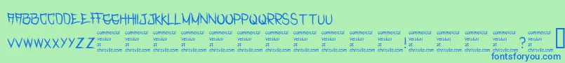 RasterizedRegular Font – Blue Fonts on Green Background