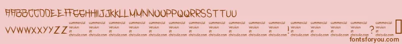 Шрифт RasterizedRegular – коричневые шрифты на розовом фоне