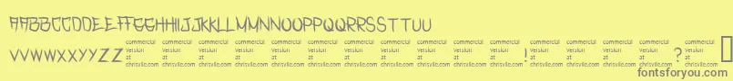 RasterizedRegular-Schriftart – Graue Schriften auf gelbem Hintergrund
