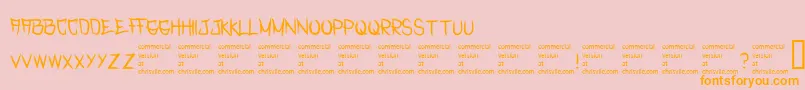 RasterizedRegular-Schriftart – Orangefarbene Schriften auf rosa Hintergrund