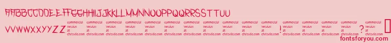 RasterizedRegular-Schriftart – Rote Schriften auf rosa Hintergrund