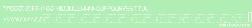 Weitere Informationen zur RasterizedRegular-Schriftart RasterizedRegular-Schriftart – Weiße Schriften auf grünem Hintergrund