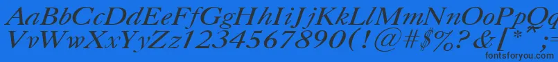 UkCaslonItalic Font – Black Fonts on Blue Background