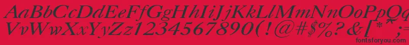 UkCaslonItalic-Schriftart – Schwarze Schriften auf rotem Hintergrund