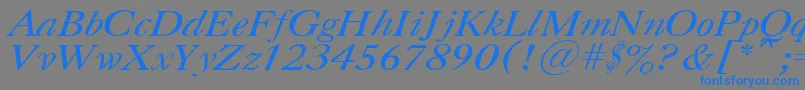 Fonte UkCaslonItalic – fontes azuis em um fundo cinza