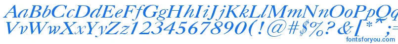 フォントUkCaslonItalic – 白い背景に青い文字