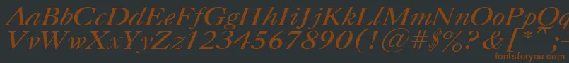 UkCaslonItalic Font – Brown Fonts on Black Background