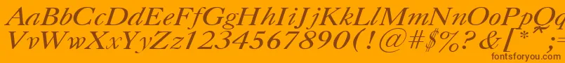 UkCaslonItalic Font – Brown Fonts on Orange Background