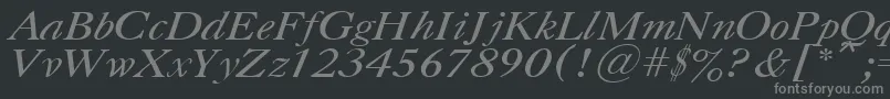 フォントUkCaslonItalic – 黒い背景に灰色の文字