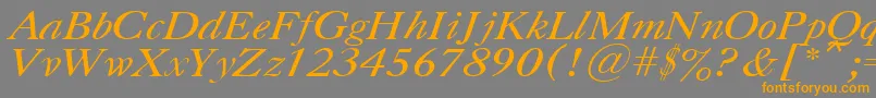 UkCaslonItalic Font – Orange Fonts on Gray Background