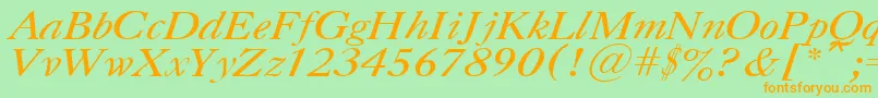 UkCaslonItalic Font – Orange Fonts on Green Background