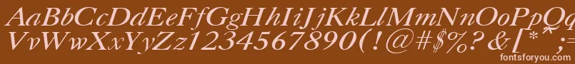UkCaslonItalic Font – Pink Fonts on Brown Background