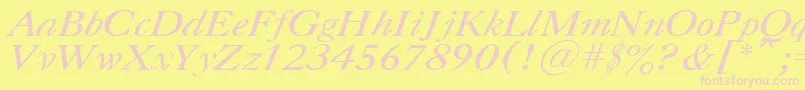 UkCaslonItalic Font – Pink Fonts on Yellow Background