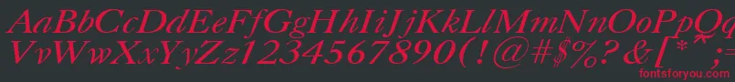 UkCaslonItalic Font – Red Fonts on Black Background