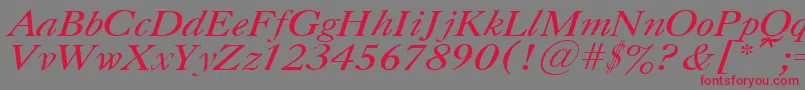 UkCaslonItalic-Schriftart – Rote Schriften auf grauem Hintergrund