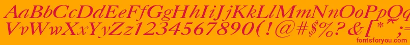UkCaslonItalic Font – Red Fonts on Orange Background