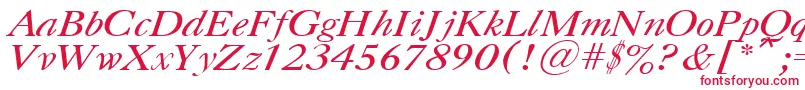 フォントUkCaslonItalic – 赤い文字