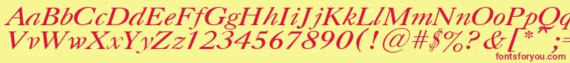 UkCaslonItalic Font – Red Fonts on Yellow Background