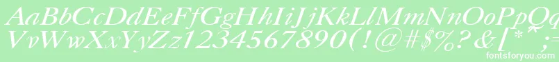 フォントUkCaslonItalic – 緑の背景に白い文字