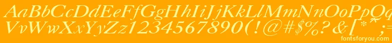 UkCaslonItalic Font – Yellow Fonts on Orange Background