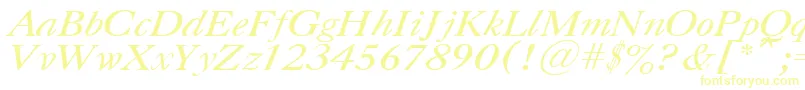 UkCaslonItalic-fontti – keltaiset fontit